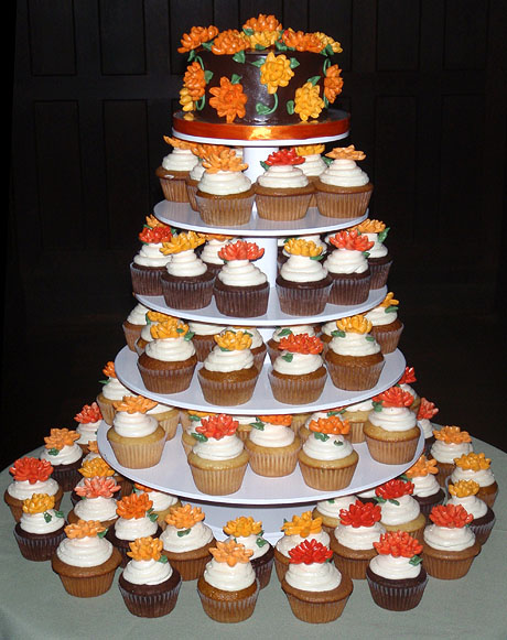 Autumn Cupcake Tower