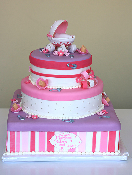 Baby Carriage Shower Cake