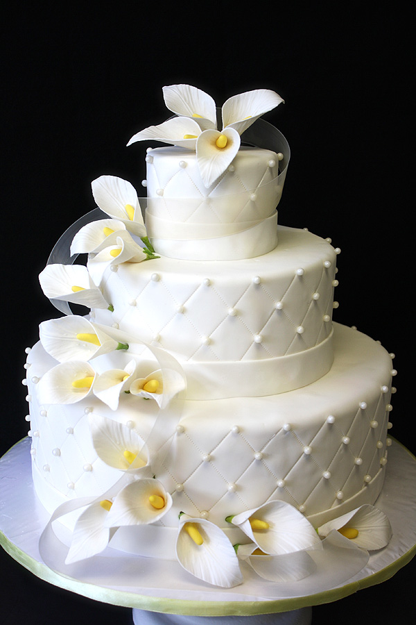 Wedding Cake with Calla Lilies