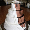 Dramatic Draped Chocolate Wedding Cake