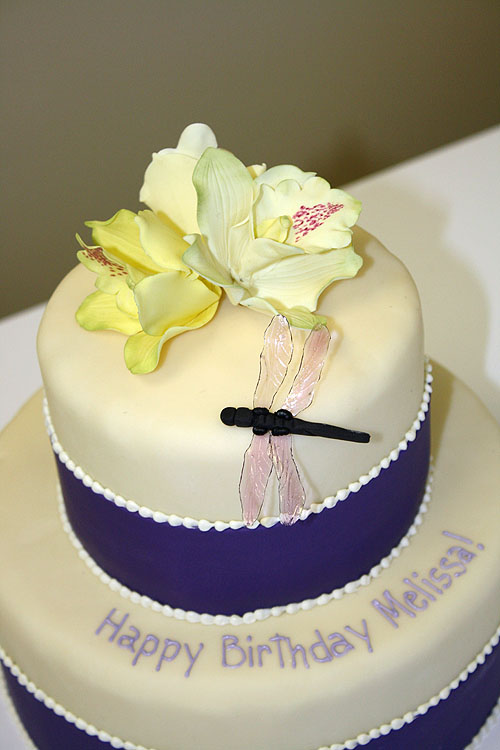 Birthday Cake with Dragonflies 