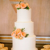 White Wedding Cake with Peonies