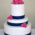 Wedding Cake with Pink Blossoms