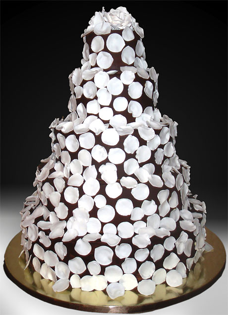 Wedding Cake with White Petals