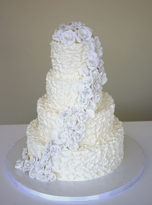 Wedding Cake with White Roses