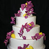 Wedding Cake with Bougainvilleas and Lemons